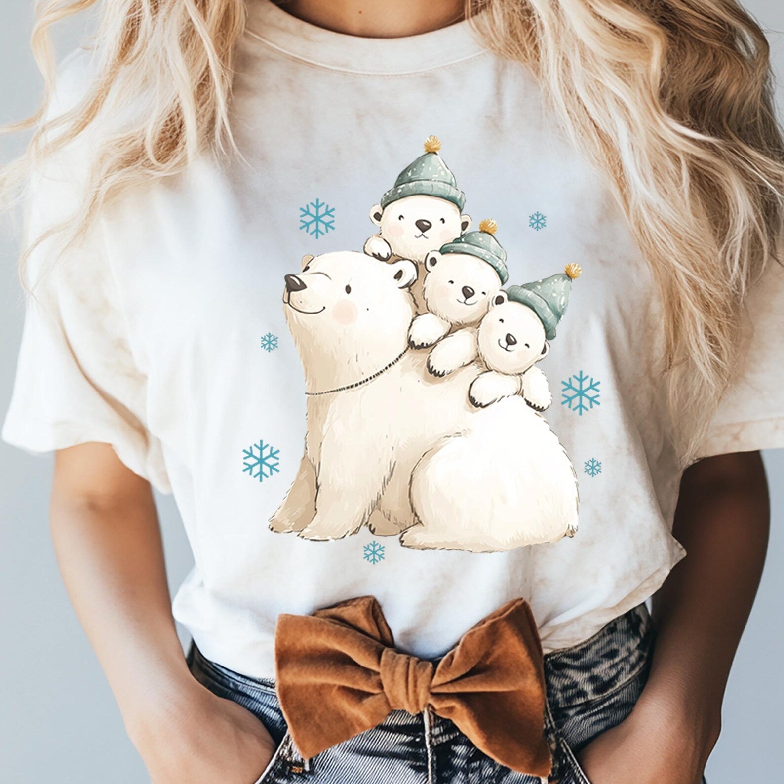 DTF Full Color TShirt Transfer - Polar Bear & Babies