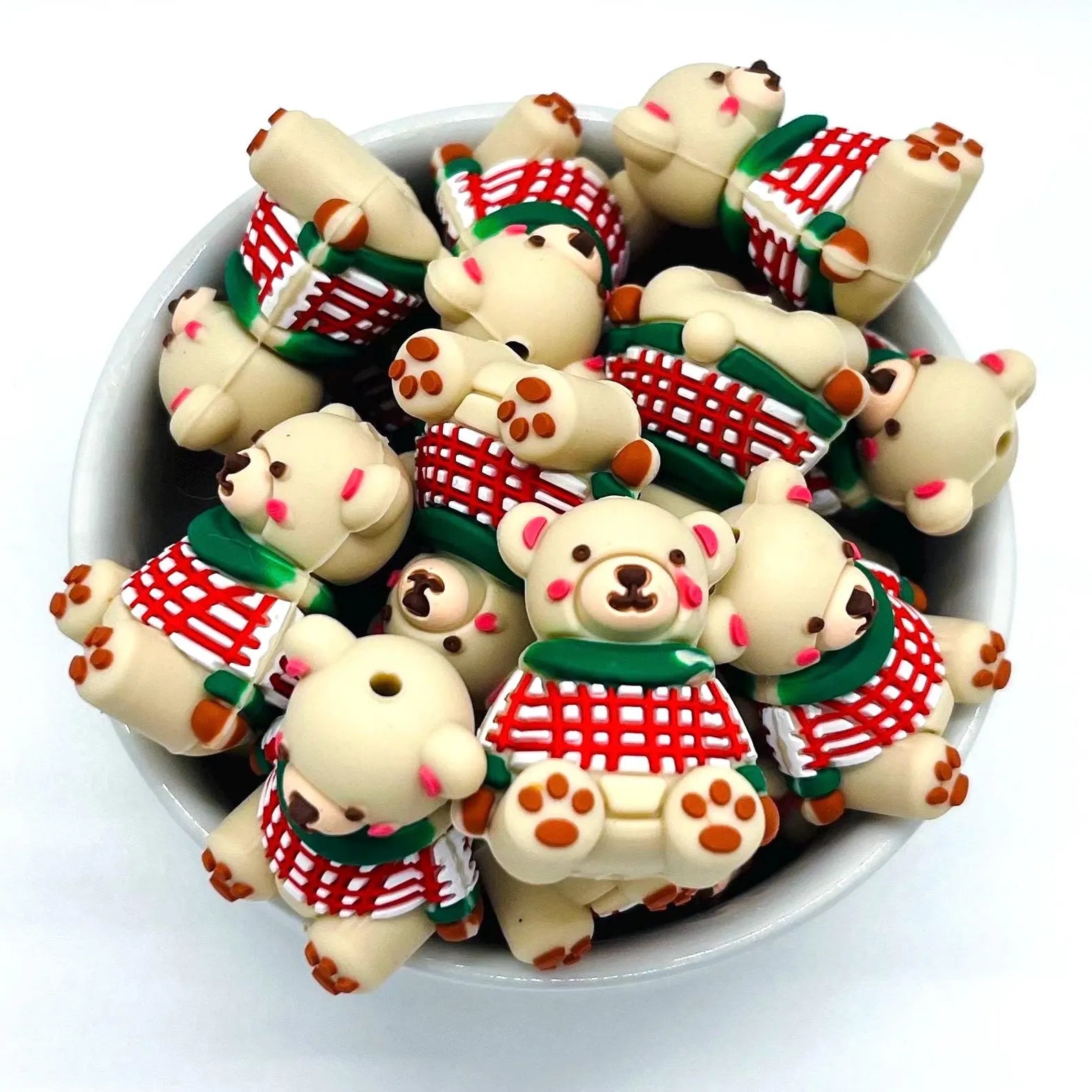 Silicone Focal - 3D Christmas Sweater Teddy
