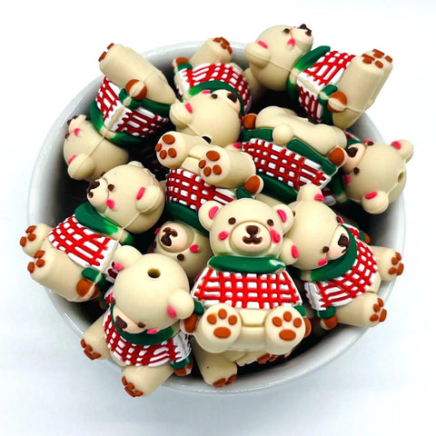 Silicone Focal - 3D Christmas Sweater Teddy