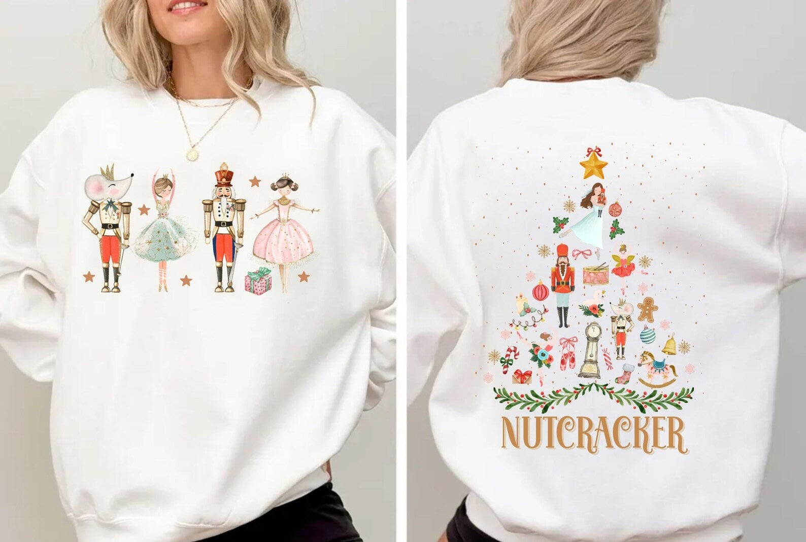 DTF Full Color Transfer - Nutcracker Tree - FULL FRONT & BACK OPTIONS