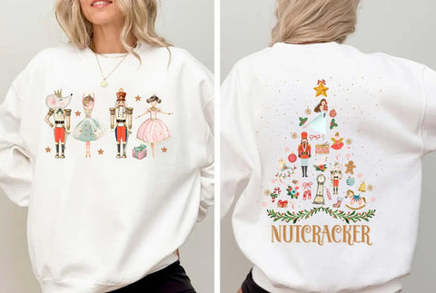 DTF Full Color Transfer - Nutcracker Tree - FULL FRONT & BACK OPTIONS
