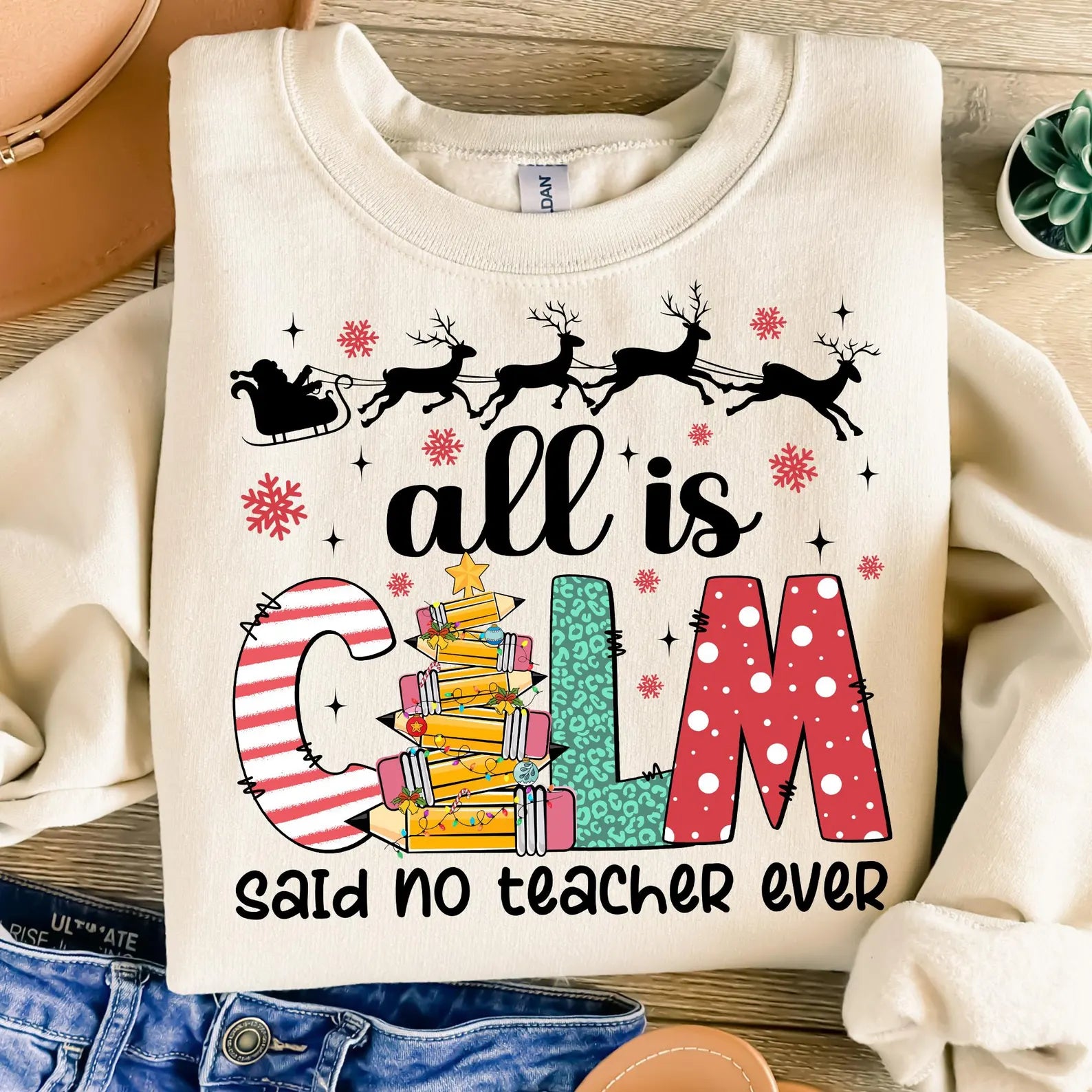 DTF Full Color TShirt Transfer - All Is Calm - Said No Teacher Ever