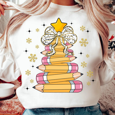 DTF Full Color TShirt Transfer - Yellow Pencils Tree