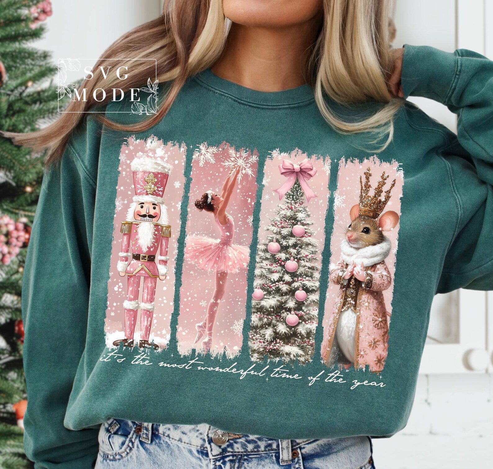 DTF Full Color Transfer - It's The Most Wonderful Time Pink Nutcracker