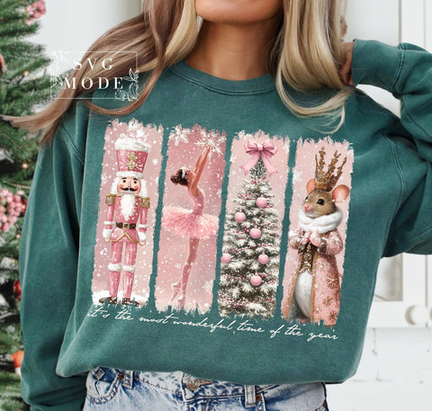 DTF Full Color Transfer - It's The Most Wonderful Time Pink Nutcracker