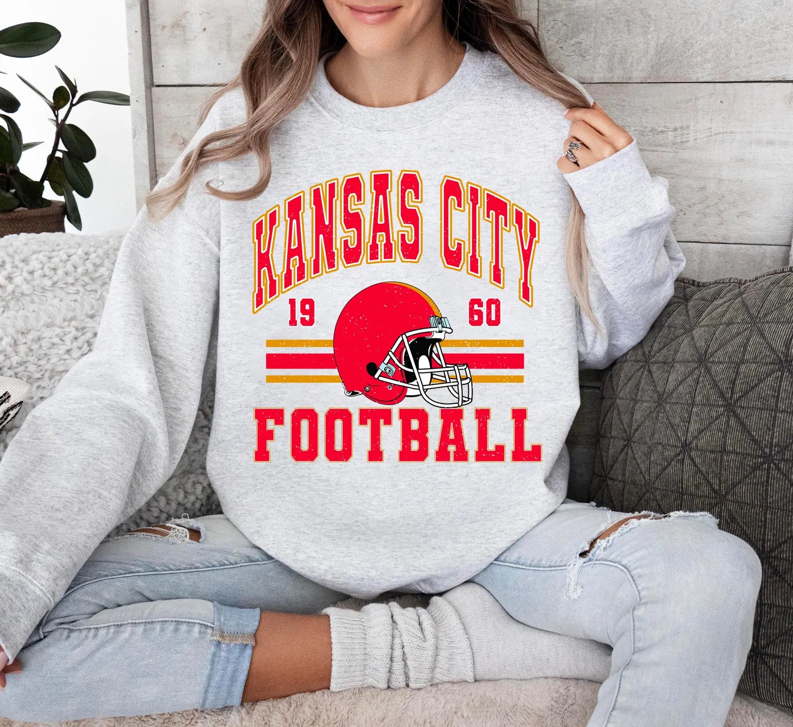 DTF Full Color Transfer - KC Football Collegiate Style