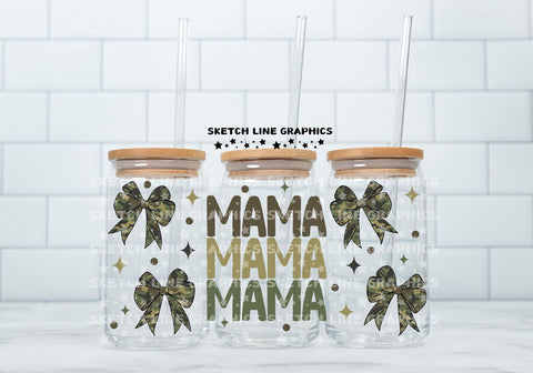 16oz UV DTF Wrap - Camo Mama Bows
