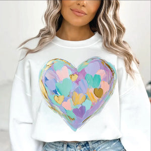 DTF Full Color Transfer - Pastel Painted Heart