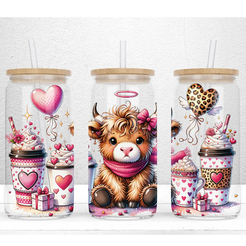 16oz UV DTF Wrap - Hearts Highland