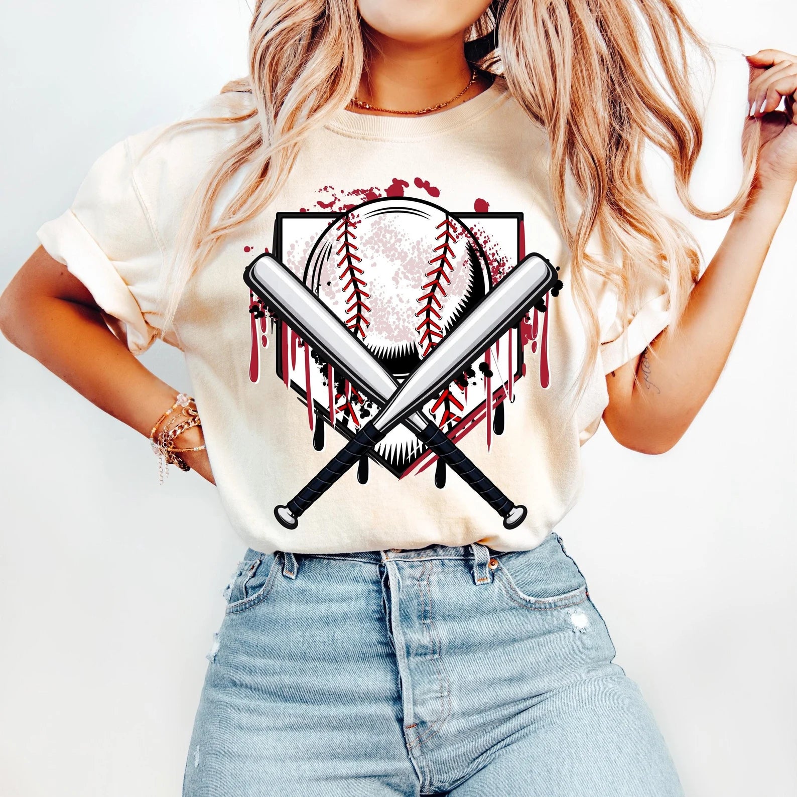 DTF Full Color Transfer - Baseball Bats Drip