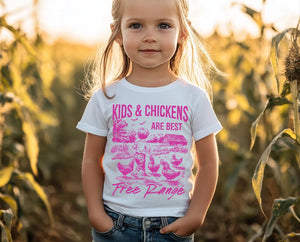 DTF Full Color Transfer - Kids and Chickens (PICK YOUR COLOR!)