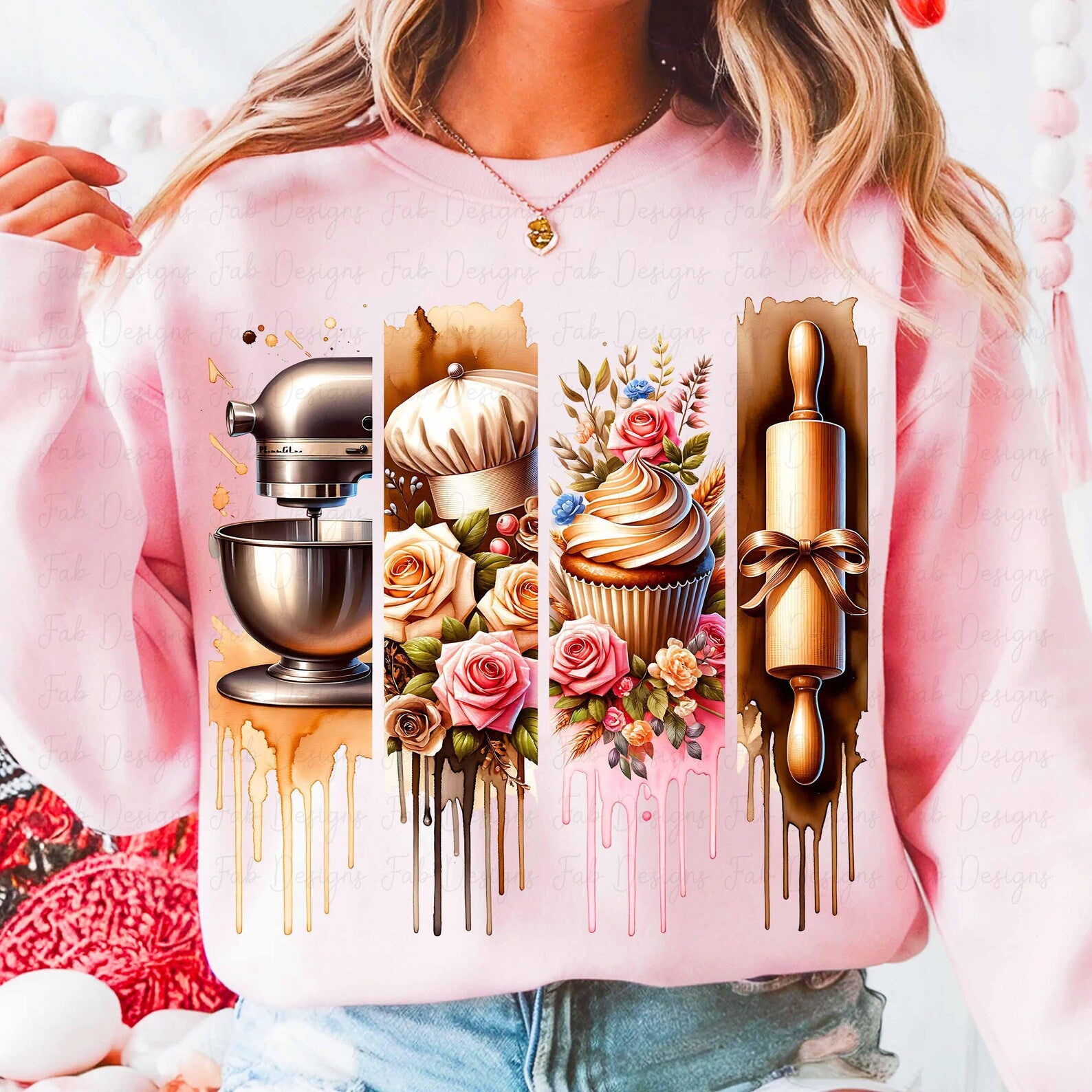 DTF Full Color TShirt Transfer - Love Baking Paint Drip