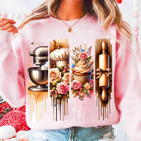 DTF Full Color TShirt Transfer - Love Baking Paint Drip