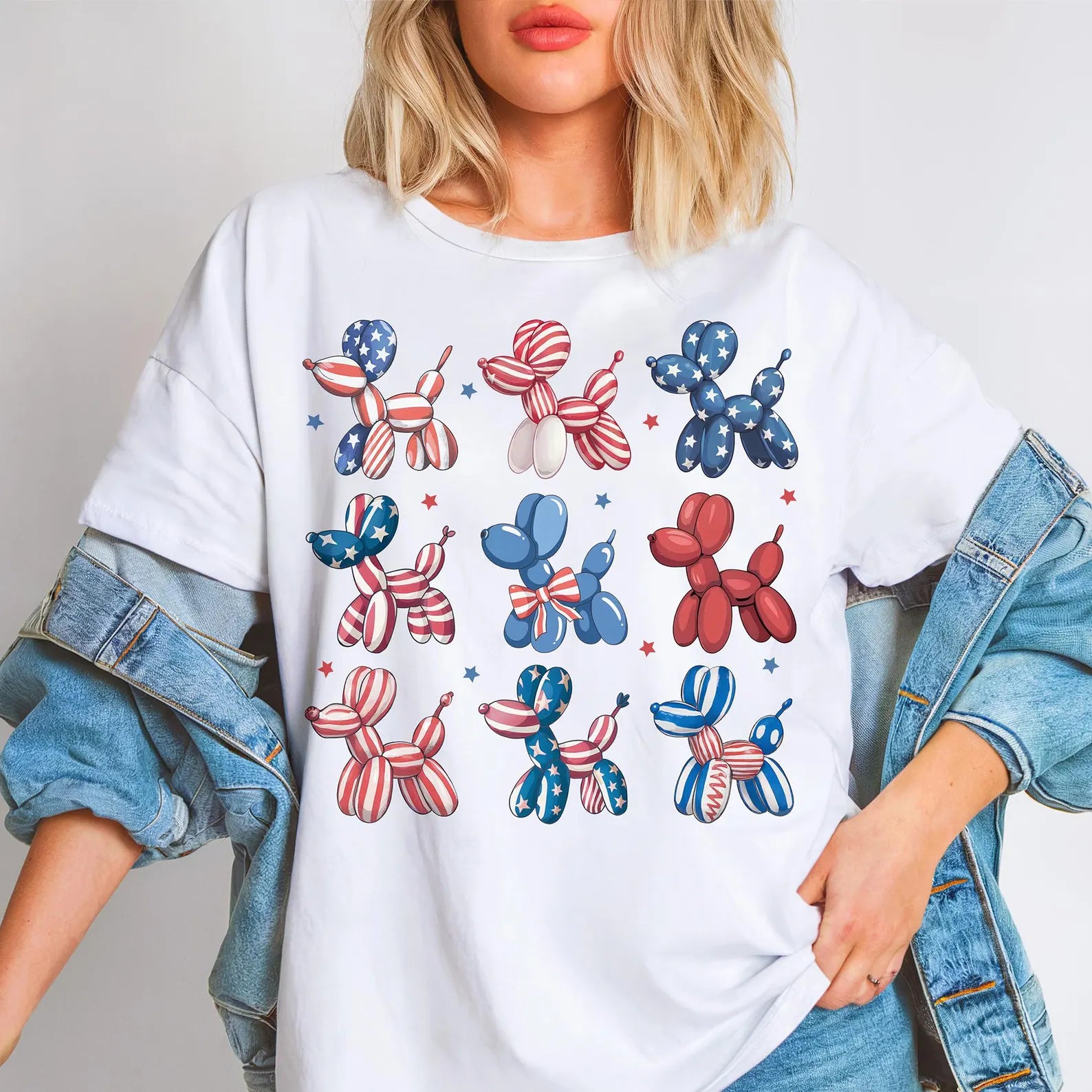 DTF Full Color Transfer - Patriotic Balloon Dog