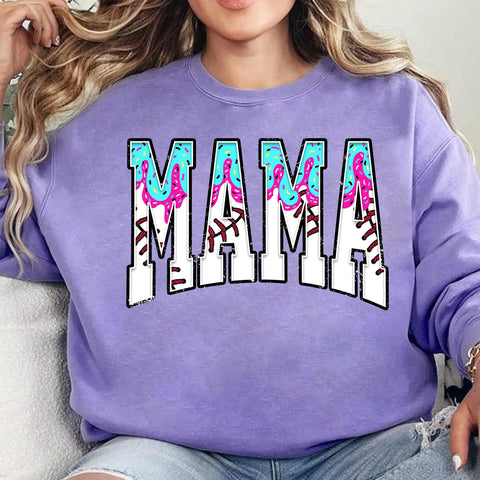 DTF Full Color Transfer - Mama Baseball Cone Drip