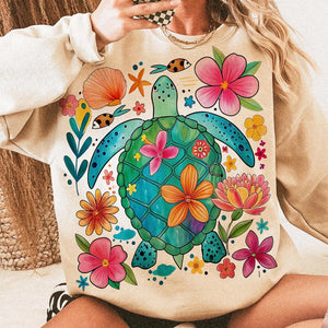 DTF Full Color Transfer - Tropical Turtle