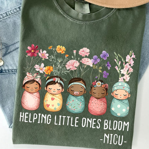DTF Full Color TShirt Transfer - Helping Little Ones Bloom NICU