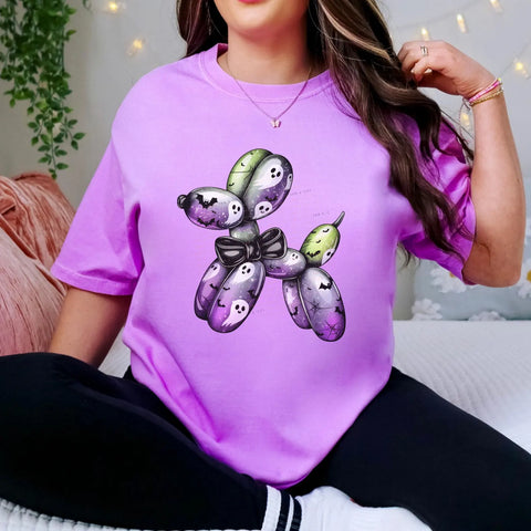 DTF Full Color Transfer - Purple Green Halloween Balloon Dog