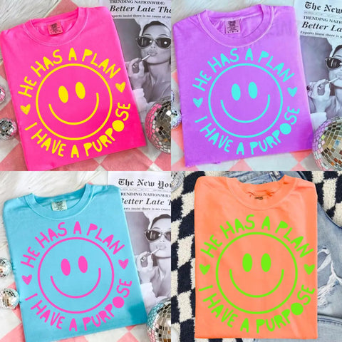 DTF Full Color Transfer - He Has A Plan (PICK YOUR COLOR!)