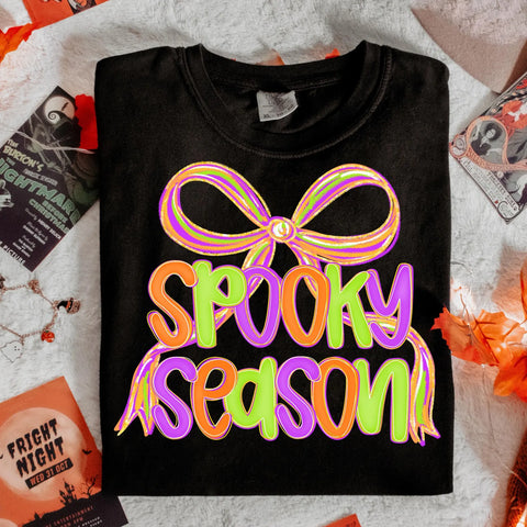 DTF Full Color Transfer - Spooky Season Neon Bow