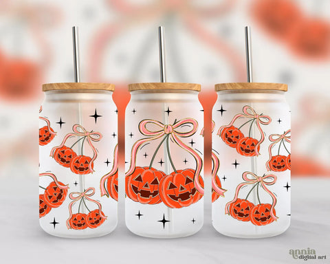 16oz UV DTF Wrap - Cherry Pumpkins