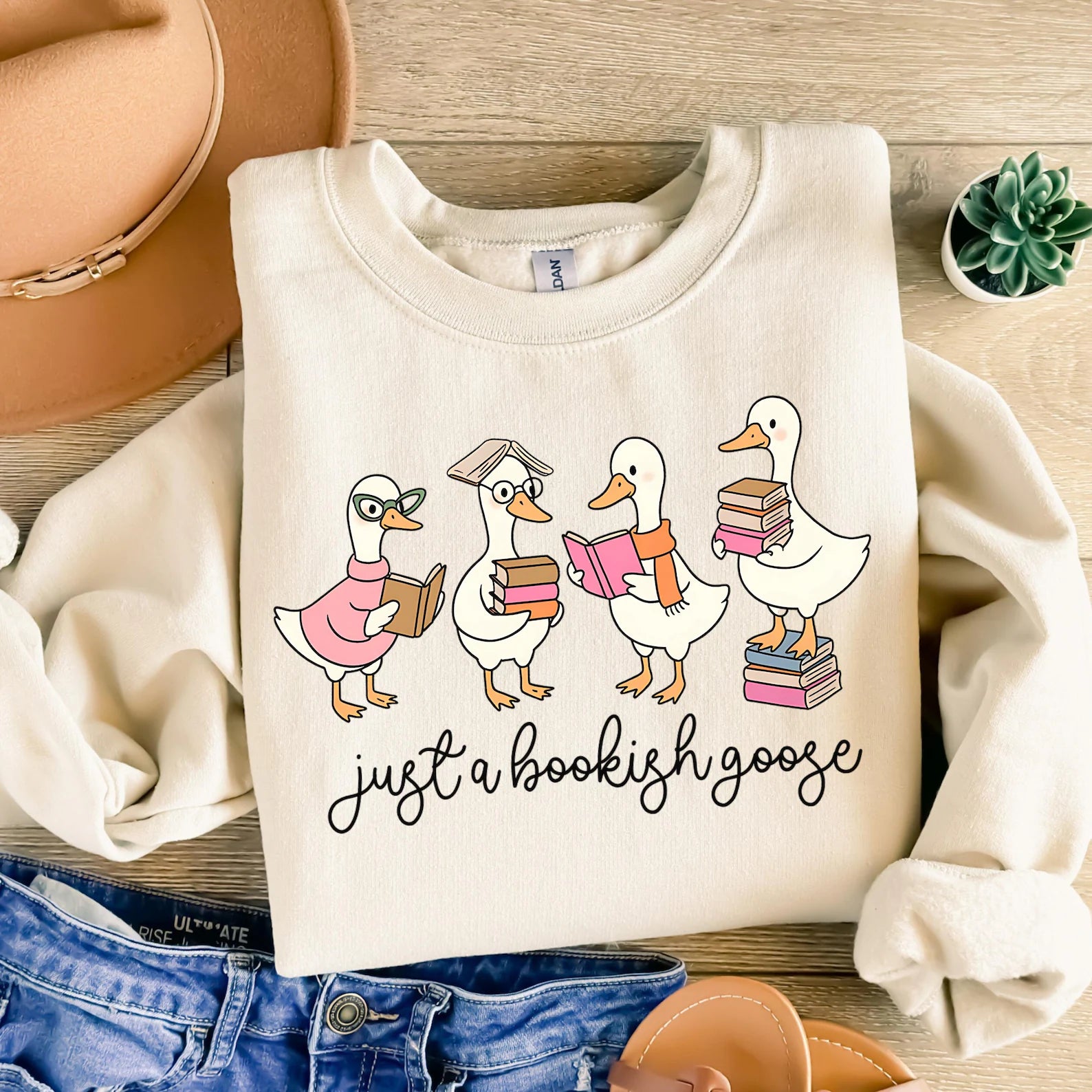 DTF Full Color Transfer - Just A Bookish Goose