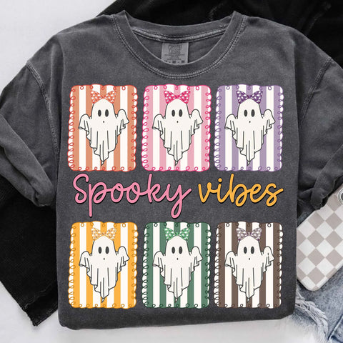 DTF Full Color Transfer - Spooky Vibes 6 Ghosts