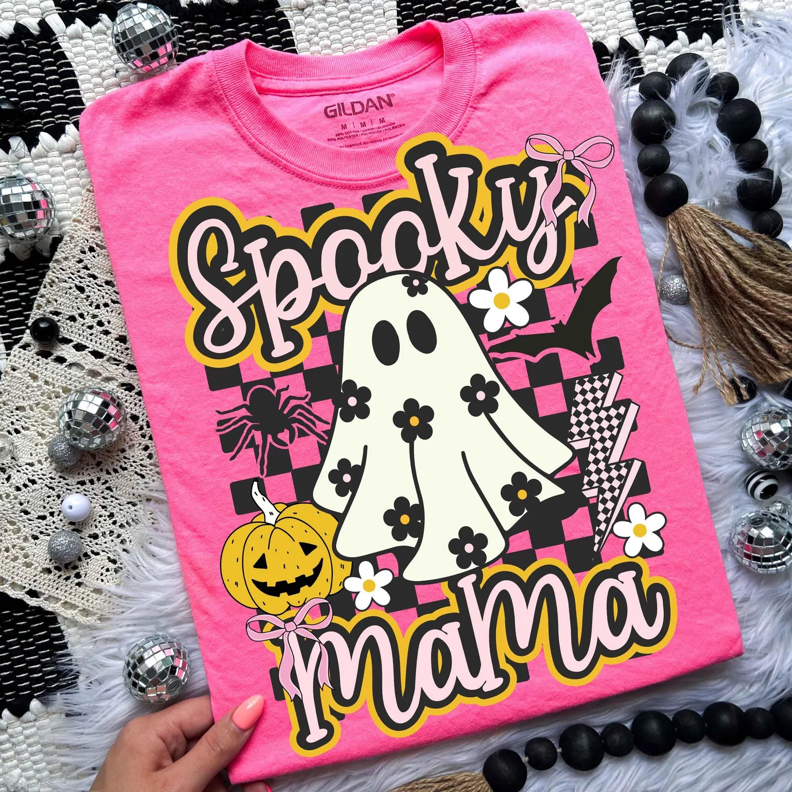 DTF Full Color Transfer - Spooky Mama Flower Ghost