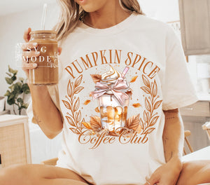 DTF Full Color Transfer - Pumpkin Spice Coffee Club
