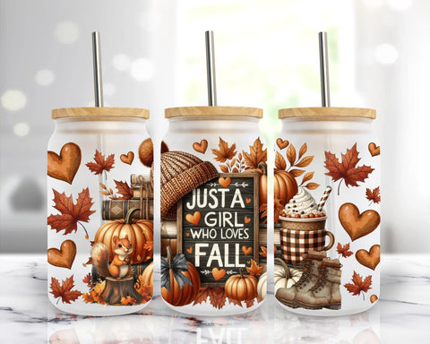 16oz UV DTF Wrap - Just A Girl Who Loves Fall
