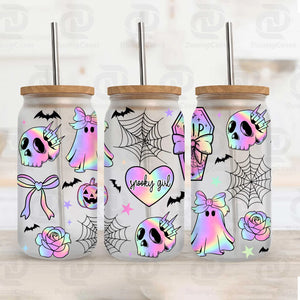 16oz UV DTF Wrap - Iridescent Spooky Girl