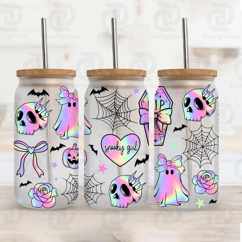 16oz UV DTF Wrap - Iridescent Spooky Girl