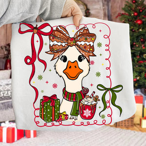DTF Full Color Transfer - Gingerbread Bow Goose