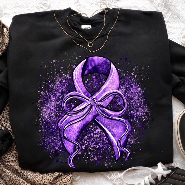 DTF Full Color TShirt Transfer - Bright Splatter Awareness Ribbons (You Pick)