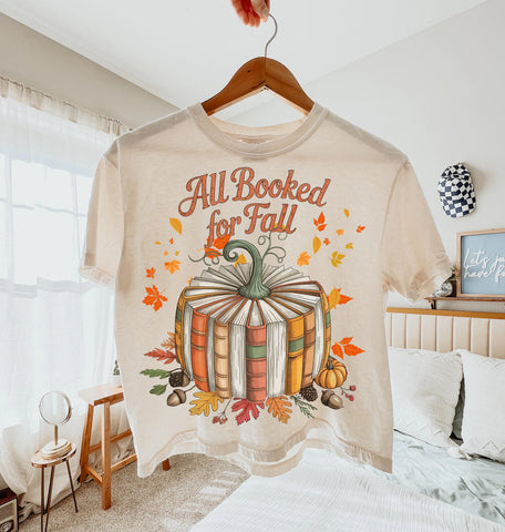 DTF Full Color Transfer - All Booked For Fall Book Pumpkin