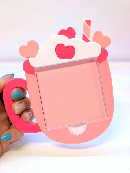 Sticky Note Holder - Hearts Coffee