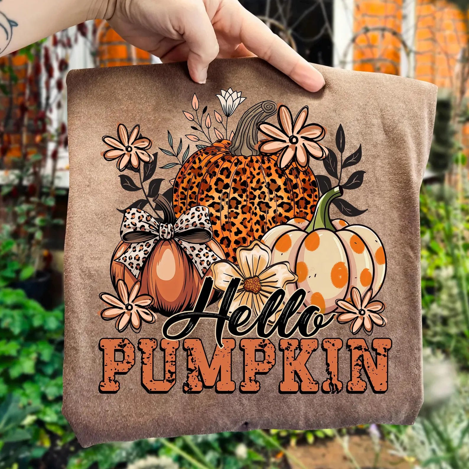 DTF Full Color Transfer - Hello Pumpkin Cheetah Pumpkin