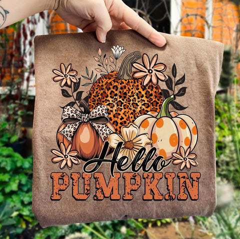 DTF Full Color Transfer - Hello Pumpkin Cheetah Pumpkin