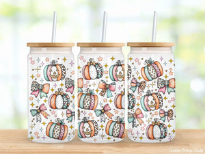 16oz UV DTF Wrap - Cute Patch Pumpkins