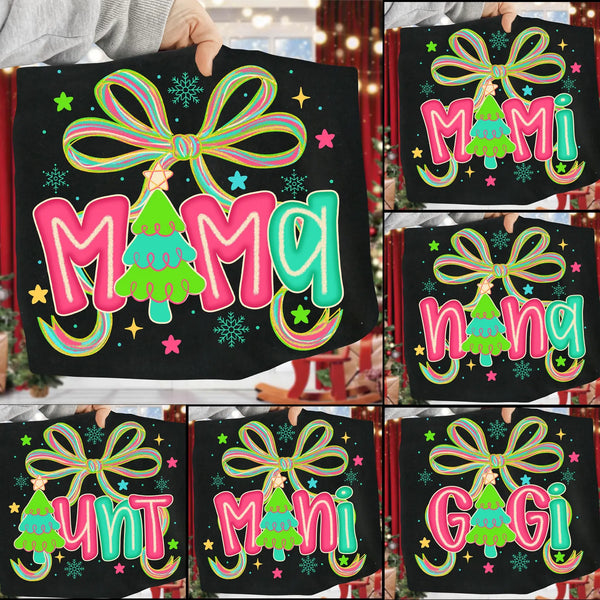 DTF Full Color Transfer - Neon Christmas Names