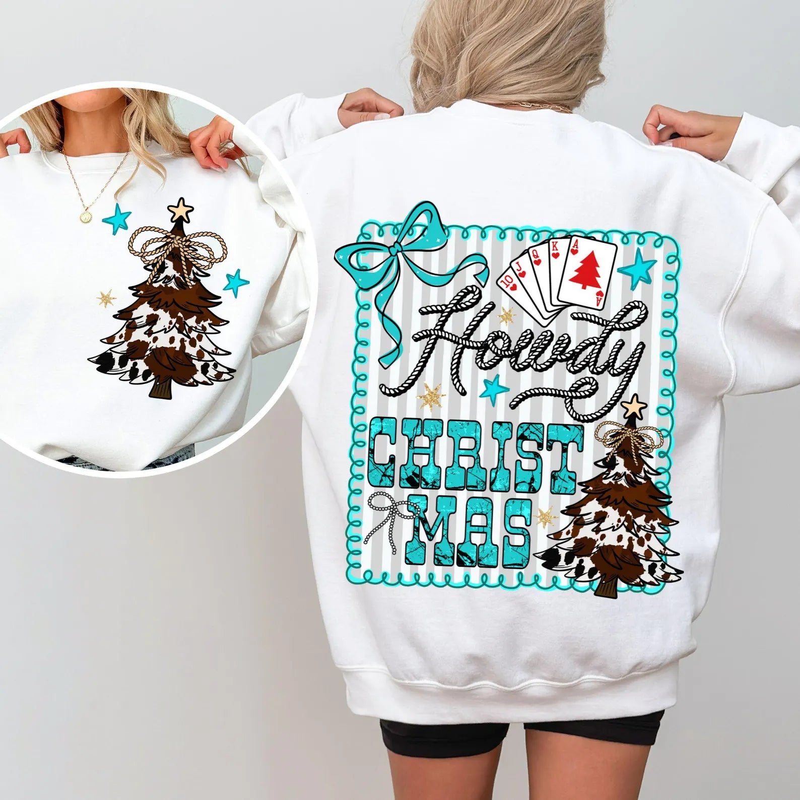 DTF Full Color TShirt Transfer - Howdy Christmas - FREE POCKET!