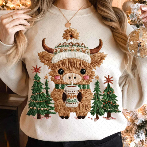 DTF Full Color TShirt Transfer - Faux Thread Winter Highland