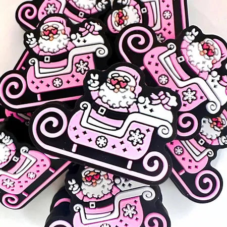 Silicone Focal - Pink Santa Sleigh