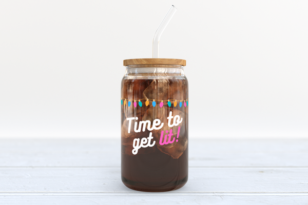 Time To Get Lit Beer Can Glass Template | Digital Download Only