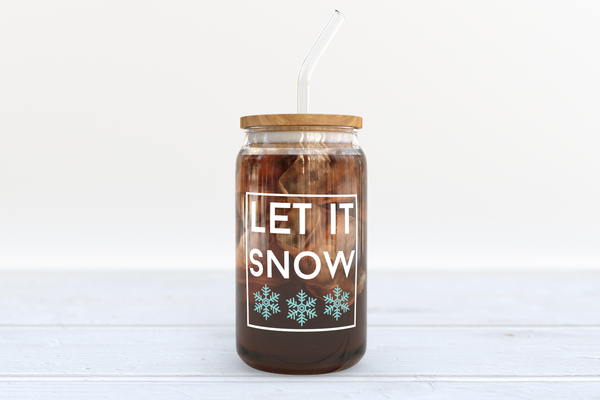 Let It Snow Beer Can Glass Template | Digital Download Only