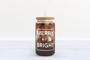 Merry and Bright Beer Can Glass Template | Digital Download Only