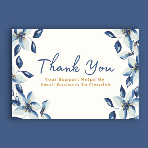 Thank You Blue Magnolia Floral Insert Cards