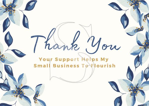 Thank You Blue Magnolia Floral Insert Cards