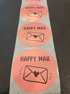 Happy Mail  | 2" Round Shipping Stickers