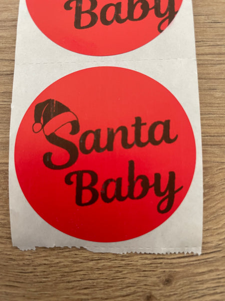 Santa Baby Stickers  | 2" Round Shipping Stickers